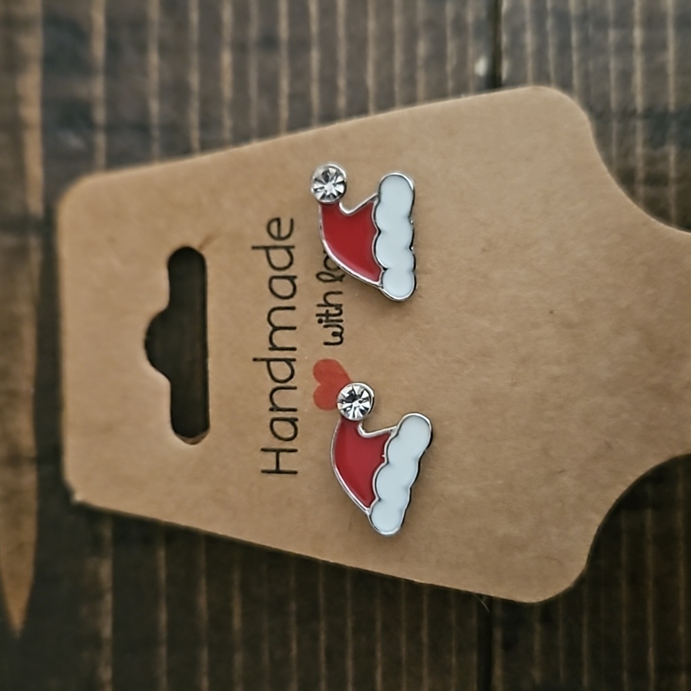 Santa Hat 🎅🏻 Christmas earrings (not handmade) New-Unused